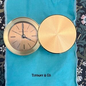 Tiffany & Co. Gold Desk Alarm Clock